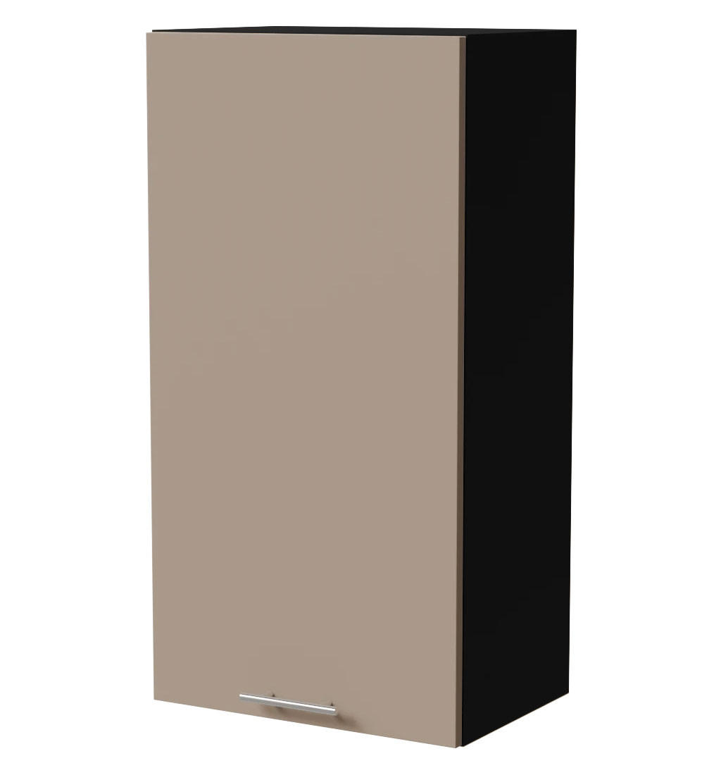 HÄNGESCHRANK Brerra W4/50 Schwarz / RAL 1019 graubeige Matt 50 / 32,5 / 96cm - Graubraun/Schwarz, Holz/Holzwerkstoff (50/96/32.5cm) - Feldmann-Wohnen