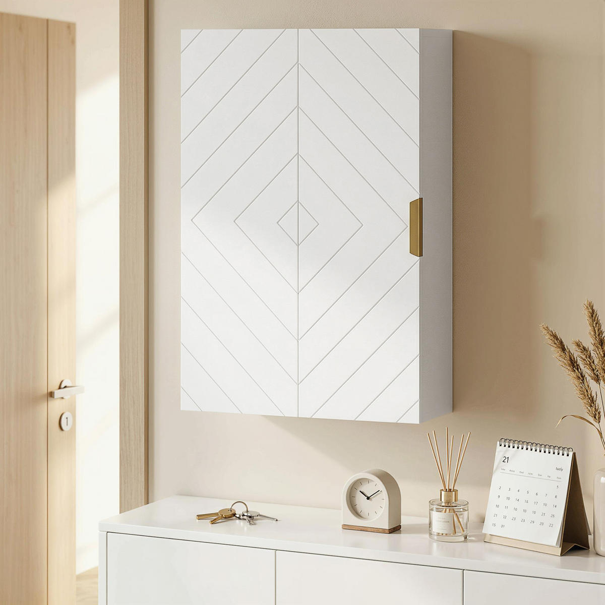 HÄNGESCHRANK DE-15872 mit verstellbarem Einlegeboden Weiß - Weiß, Holzwerkstoff (15/60/40cm) - ComfortXL