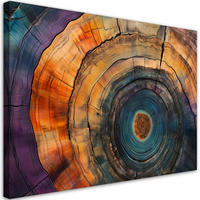 LEINWANDBILD Bunte Baumringe Abstraktion - Multicolor, Textil (100/70cm) - Feeby
