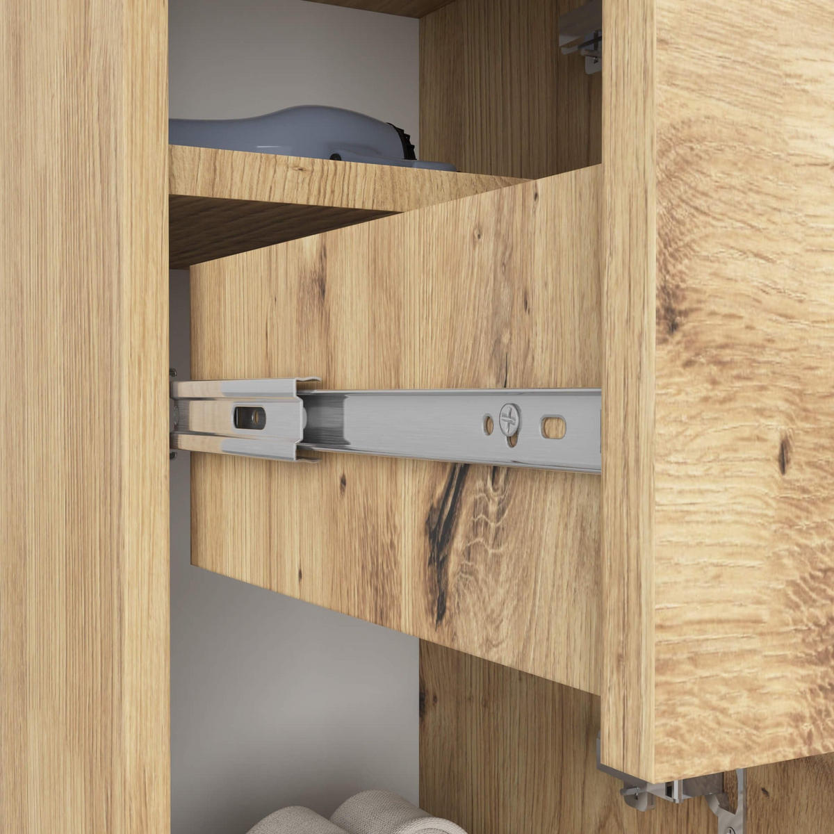 BADEZIMMERSCHRANK Fin Artisan Eiche 30x85x30 cm - Eiche Artisan, Holzwerkstoff/Kunststoff (30/85/30cm) - Akord