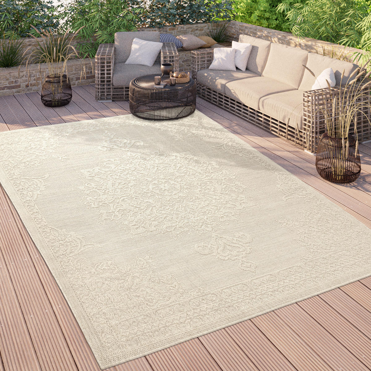 OUTDOORTEPPICH 80/150 cm Rimini 412 - Creme, Textil (80/150cm) - Paco Home