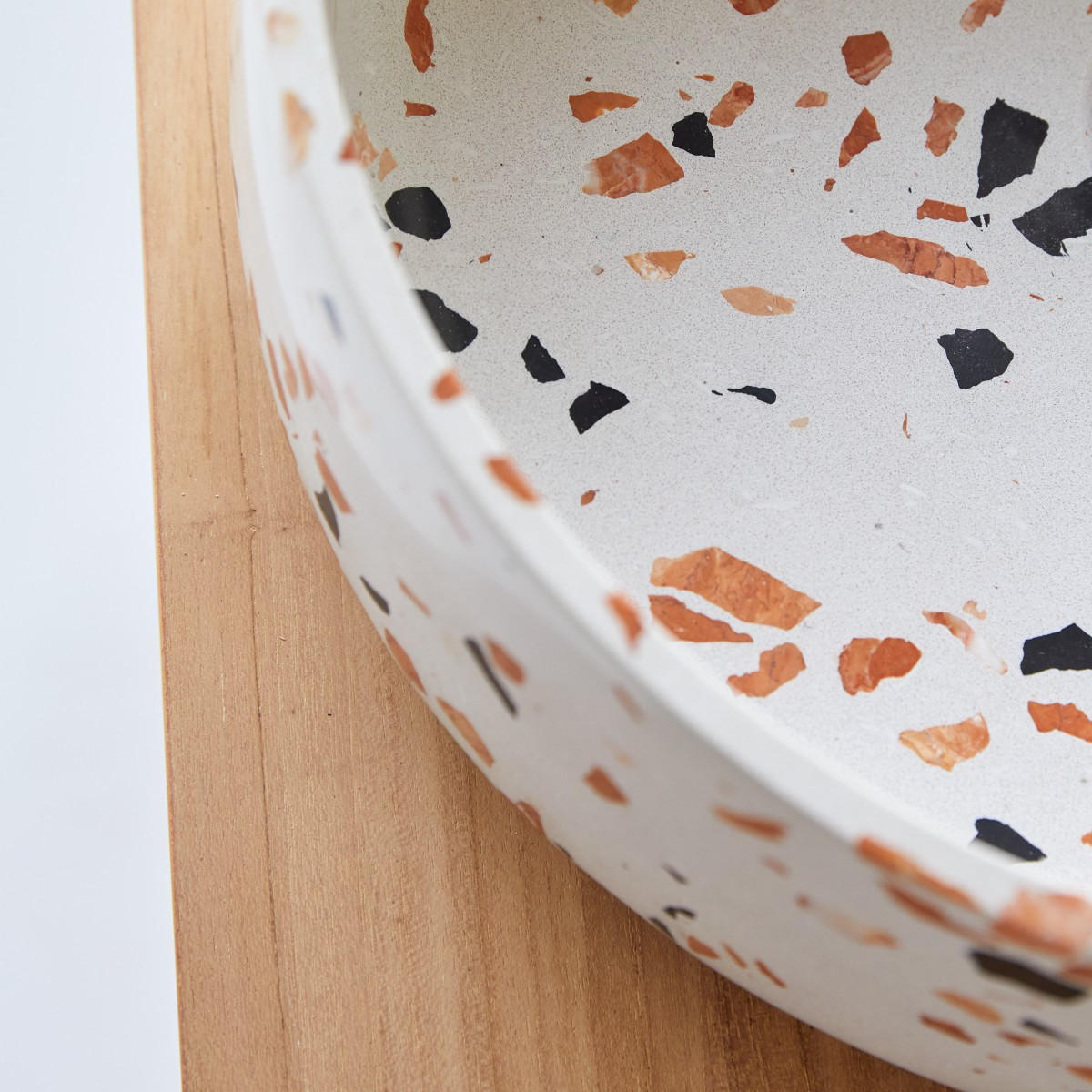 WASCHBECKEN Milos Braun aus Premium-Terrazzo - Braun, Stein (40/14/40cm) - Tikamoon