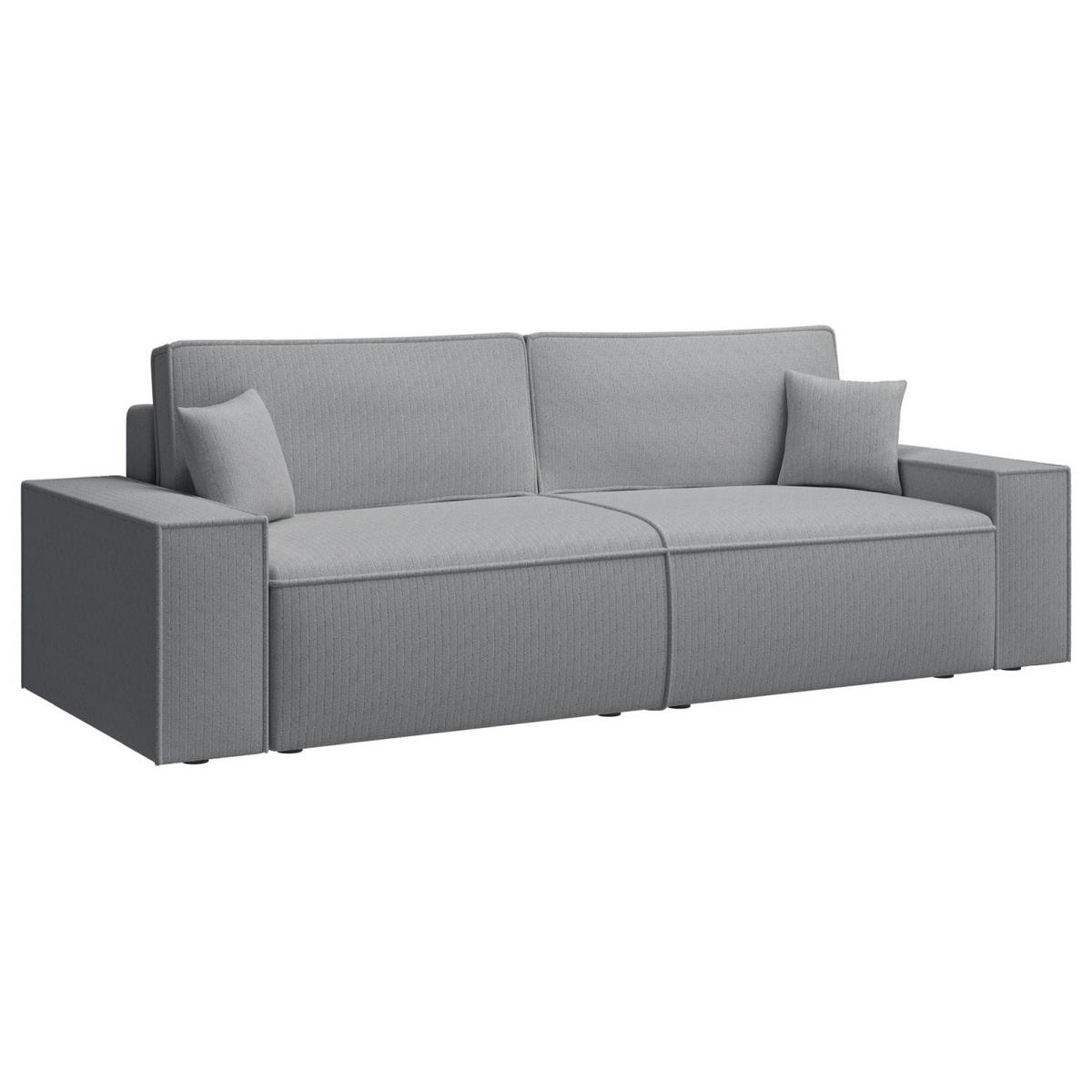 SOFA Farese Grau mit Cordbezug - Grau, Textil (257/85/102cm) - Selsey