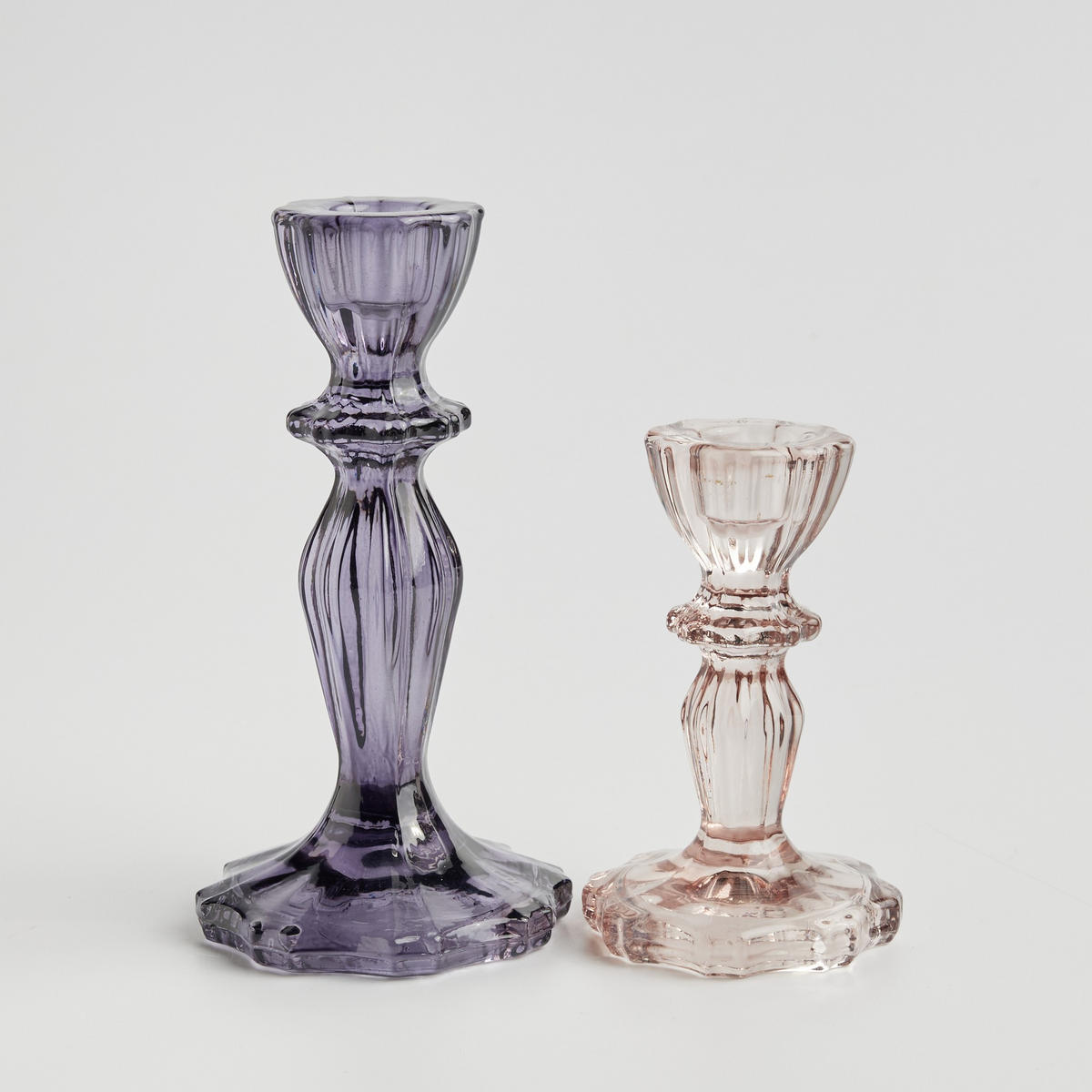 KERZENSTÄNDER Mirell - Violett, Glas (8/15/8cm) - home&you