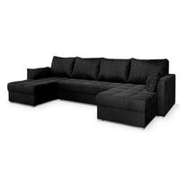 ROHOVÁ SEDAČKA NAKO černá - šedá/černá, dřevo/textil (285/140cm) - MASSENO