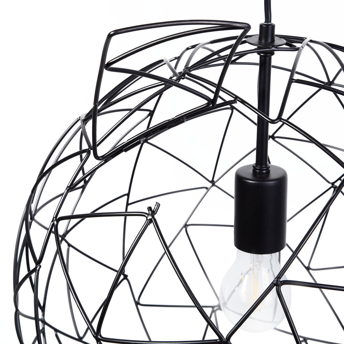 HÄNGELEUCHTE Lemme 40/40/131 cm - Schwarz, Metall (40/40/131cm) - Beliani