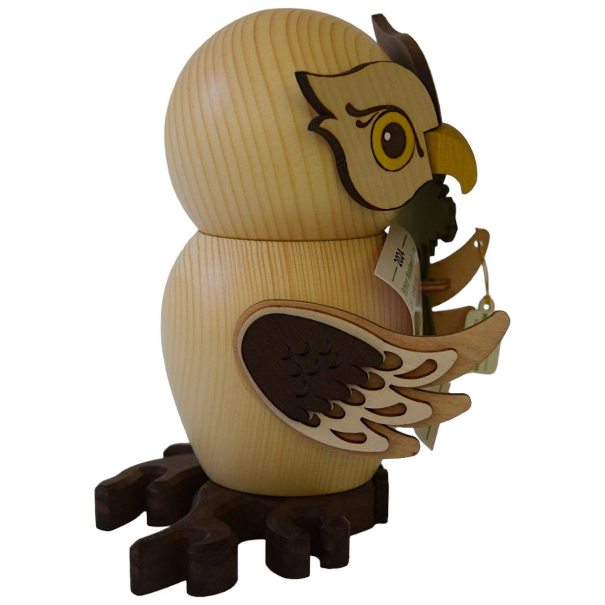 RAUCHFIGUR Eule Jahreseule 2024 Mehlbeere 15 cm - Multicolor, Holz (10/15/10cm)