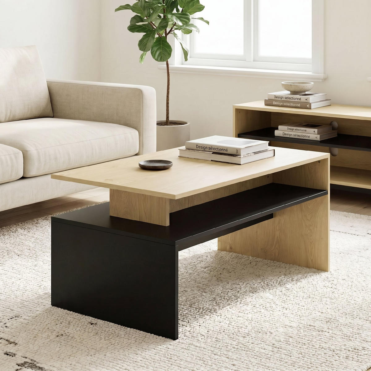 COUCHTISCH Beige 1 Stück - Beige, Kunststoff (95/55/50cm) - GiPP