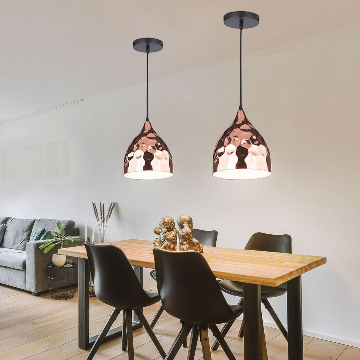 HÄNGELEUCHTE Metall Beige Hammerschlag - Beige, Metall (17/100/22.5cm)