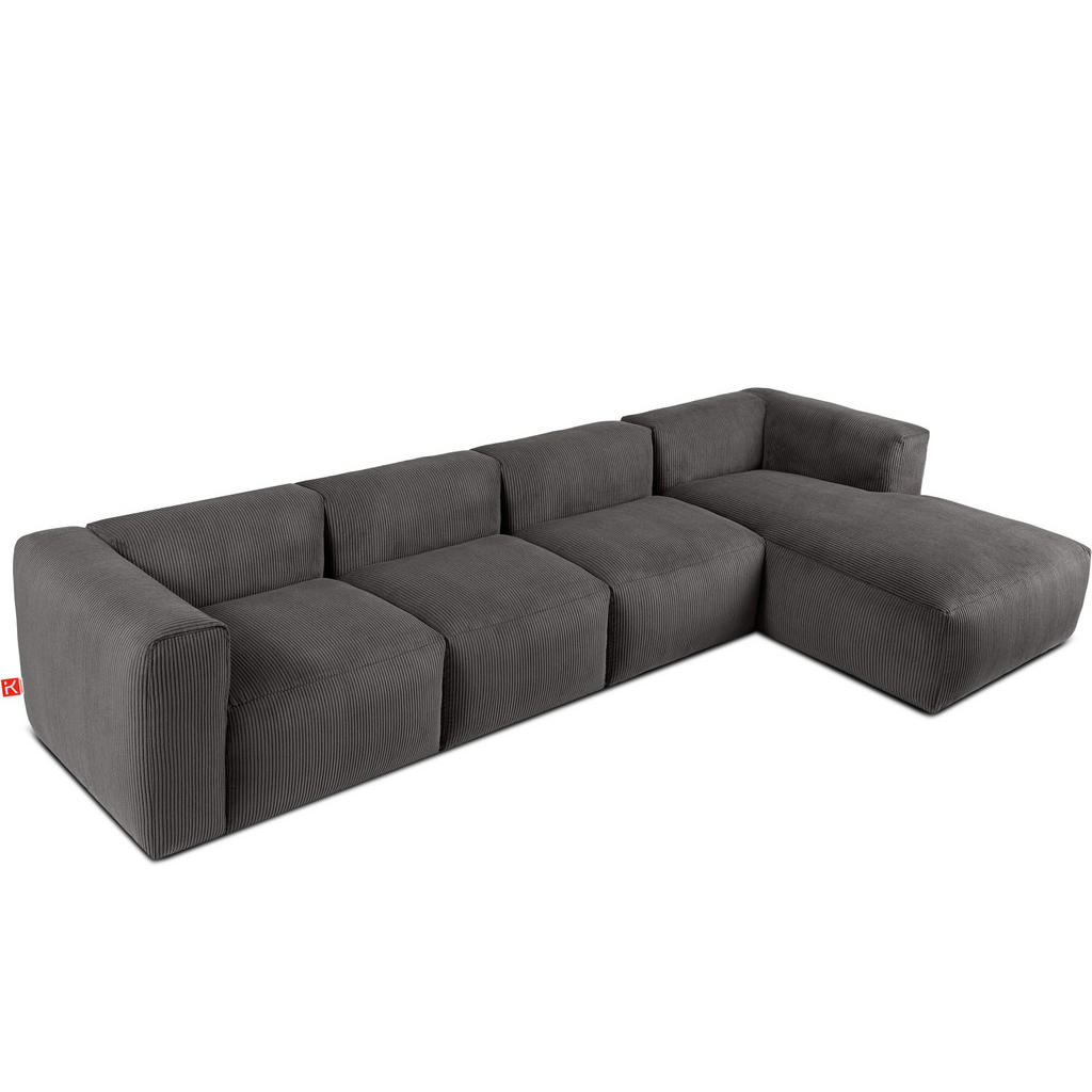 Thumbnail - Konsimo® Eckmodulsofa-Rechts, Grau, Textil, Eckteil,Freiform, 377x180 cm, Wohnzimmer, Sofas & Couches, Wohnlandschaften,...
