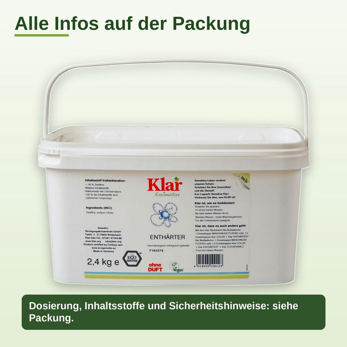 KLAR Enthärter 2.4kg ohne Duft - Ahornfarben, Fell (15/1/15cm) - ich-zapfe