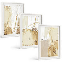 BILDER SET 3er Set - 40x60 cm Weißer Rahmen - Abstrakte Muster beige weiß - Weiß, Kunststoff (40/60cm) - TULUP