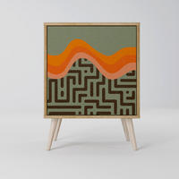SIDEBOARD SIMPLE SOLUTIONS, Eichefarben, 57,5x42x77,5 cm, Schräge Buchenholzfüße - Eichefarben/Buchefarben, Holzwerkstoff/Buchenholz (57.5/77.5/42cm) - SpaceRebels