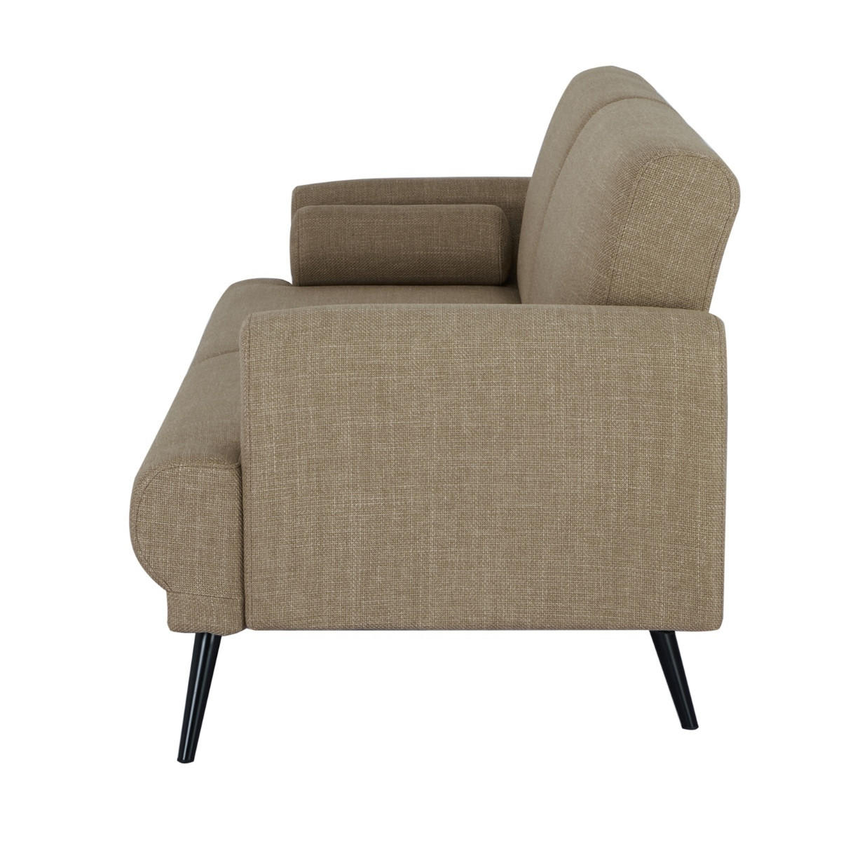 SCHLASOFA 3-Sitzer aus Stoff 209x91x85cm, taupe - Taupe, Textil (91/85/209cm) - Giga Meubel