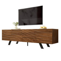 TV-SCHRANK in Walnuss-Look mit Wellenfront und Eisenbeinen 160/39/50.5 cm - Walnussfarben, Holzwerkstoff (160/50.5/39cm) - Redom