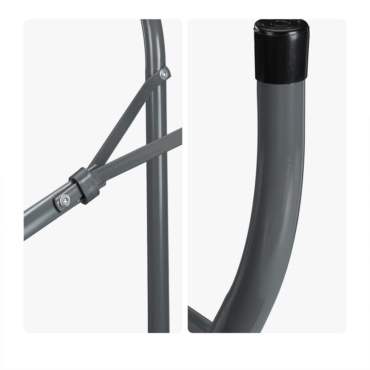 BIERZELTGARNITUR Grau 3-tlg. klappbar 180 cm - Grau, Kunststoff/Metall - Relaxdays