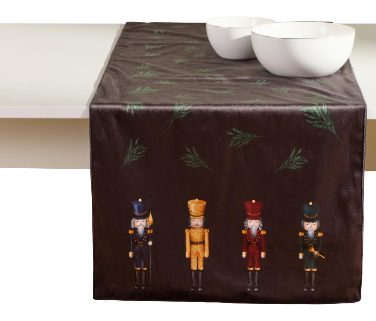 TISCHLÄUFER Soldis - Dunkelgrün, Textil (180/40/1cm) - home&you