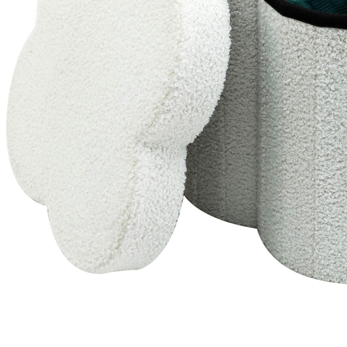 FUSSHOCKER Weiß 40/40/40 cm - Weiß, Textil (40/40/40cm) - Mobili Rebecca