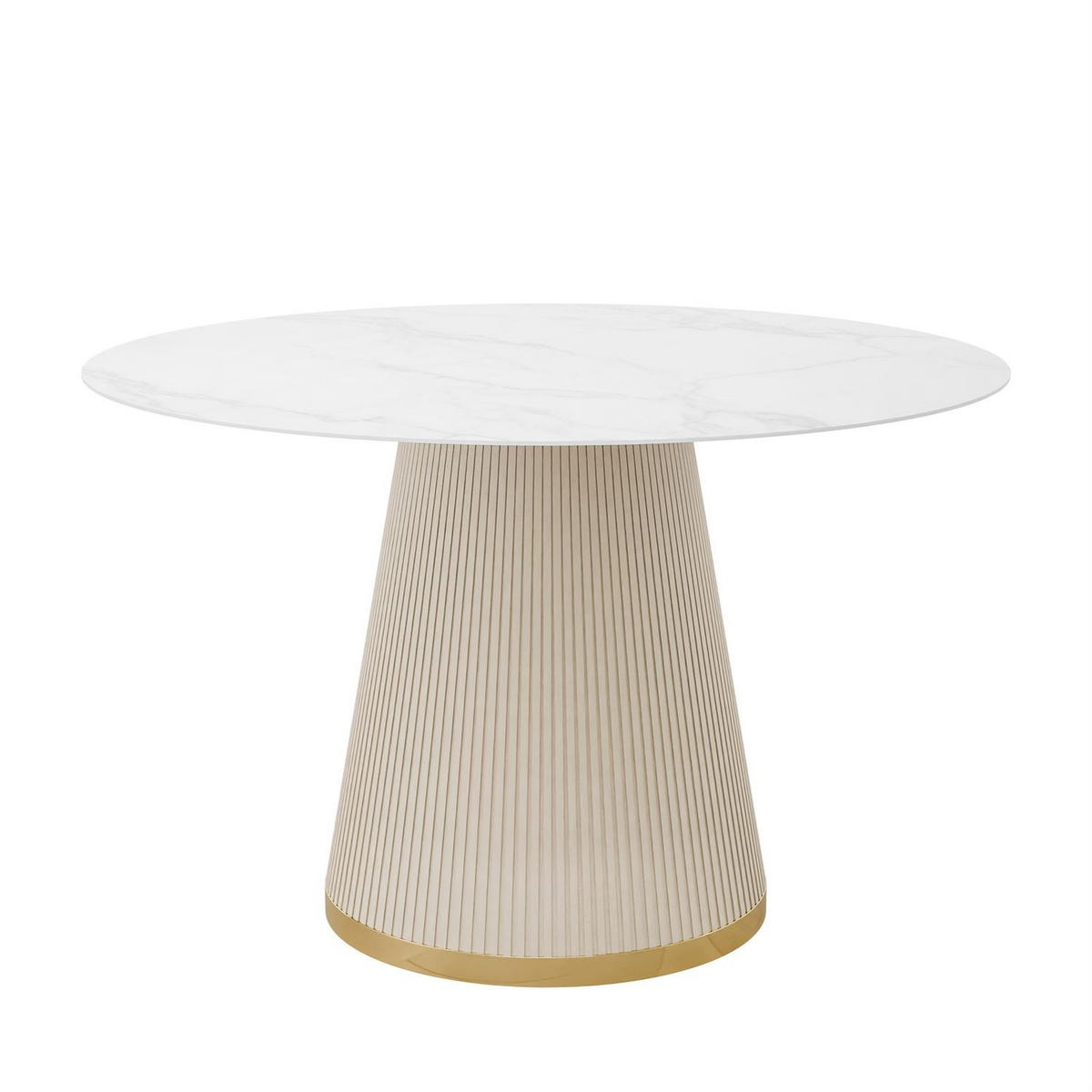 ESSTISCH ELVORIA mit Marmorplatte - Beige, Kunststoff (120/120/75cm) - Lookway