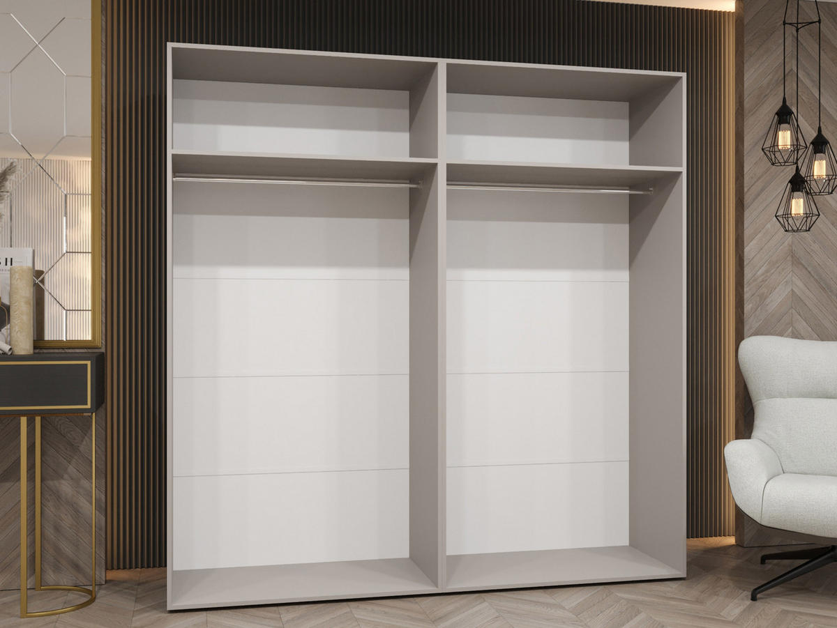 DREHTÜRENSCHRANK Mila I 200 - Goldfarben/Schwarz, Holzwerkstoff/Kunststoff (200/202/52cm) - MIRJAN24