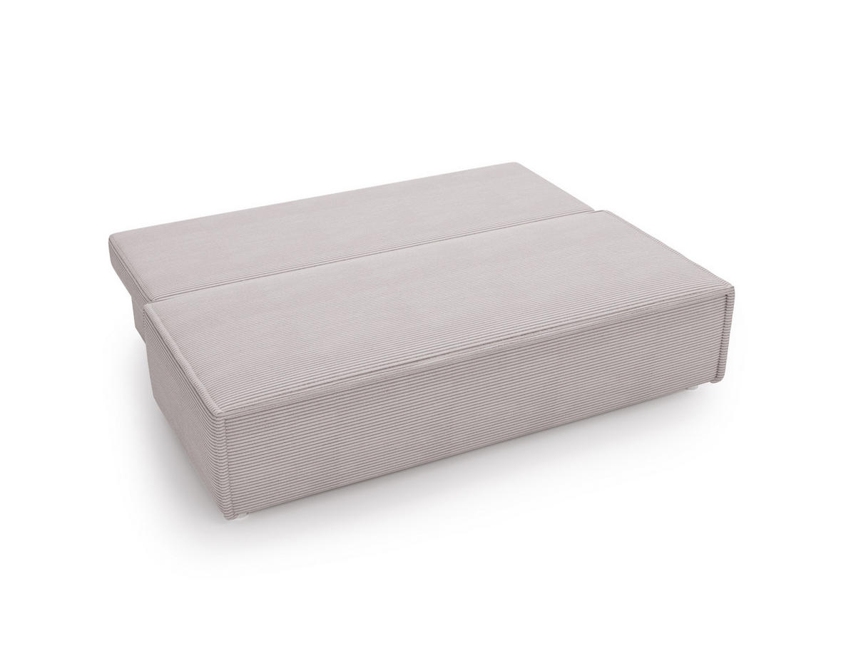 SCHLAFSOFA Mit Bettkasten DUO Poso Stoff Hellgrau - Hellgrau, Holz (198/89/90cm) - Kaiser Möbel