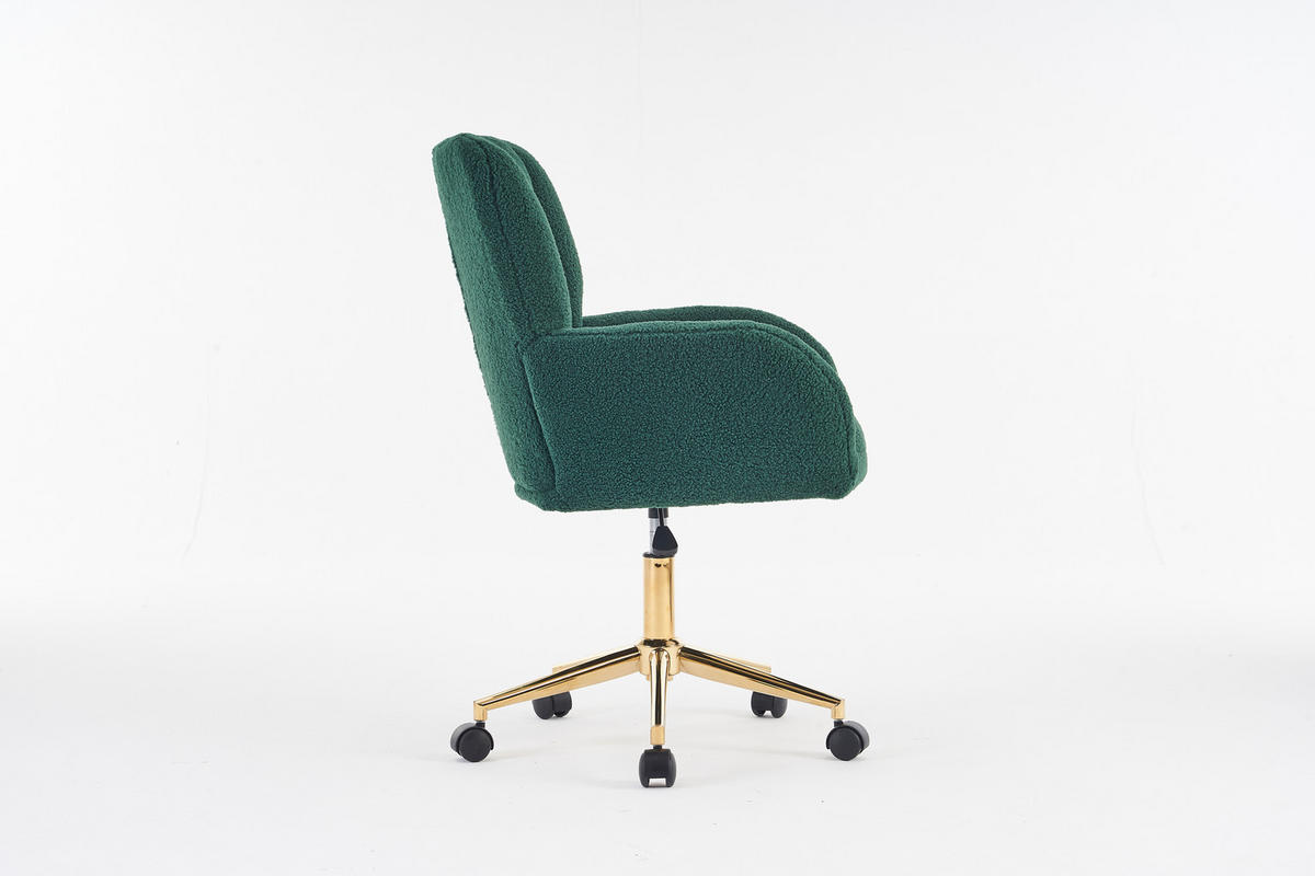 DREHSTUHL Teddy-Stoff mit höhenverstellbarem Sitz 64/62/92.5 cm Grün - Grün, Textil (62/92.5/64cm) - Redom