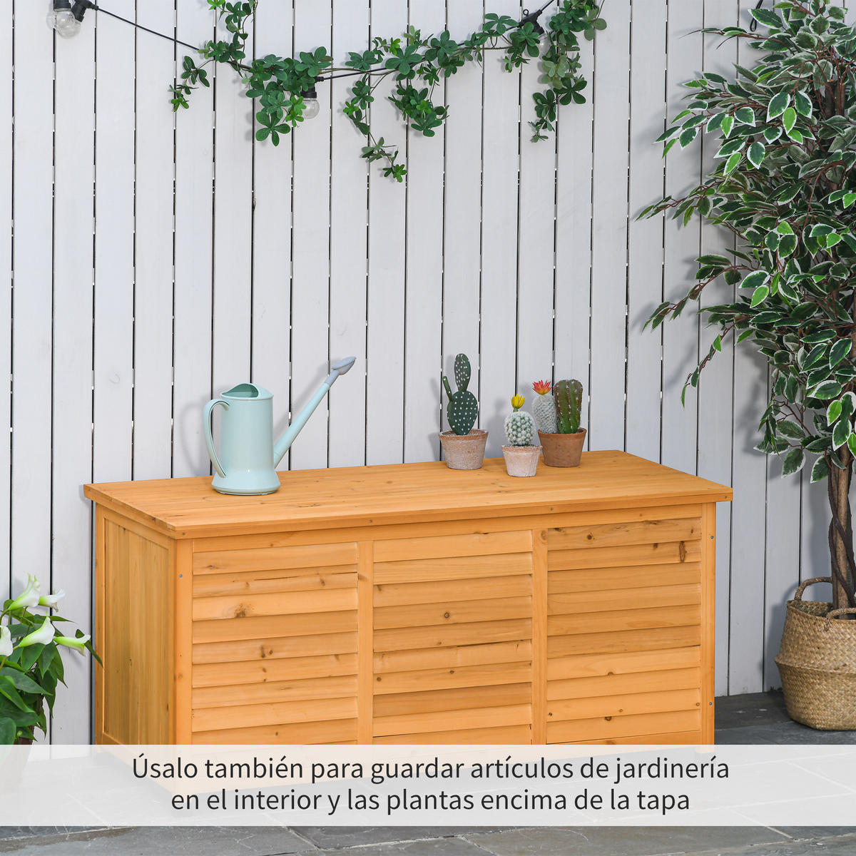 AUSSEN-AUFBEWAHRUNGSBOX, Holzbecken-Stil, natur - Birkefarben, Holz (56/60/127cm) - Vallsero