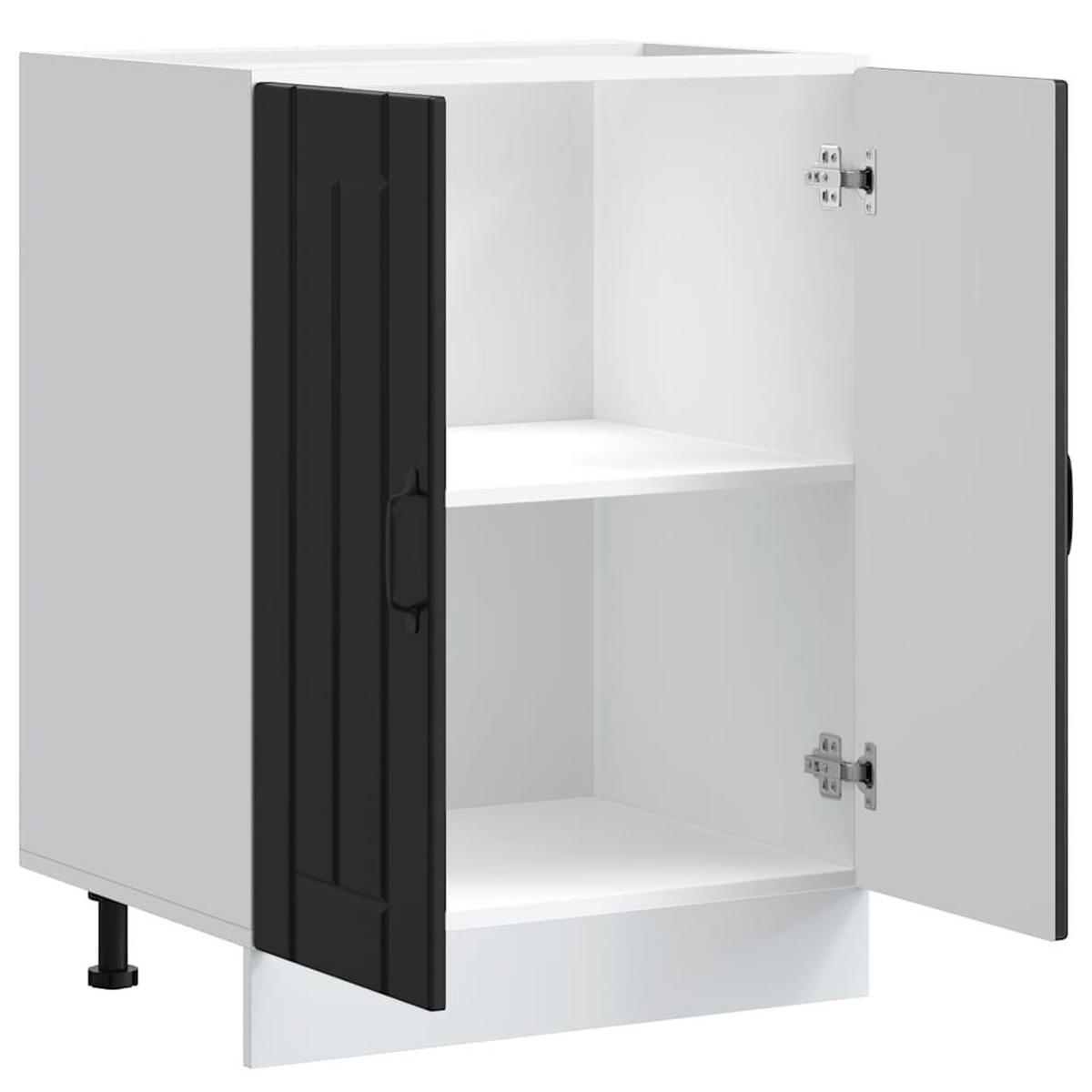 SPÜLENUNTERSCHRANK Lucca Schwarz Holzwerkstoff - Schwarz, Holzwerkstoff (46/81.5/60cm) - vidaXL