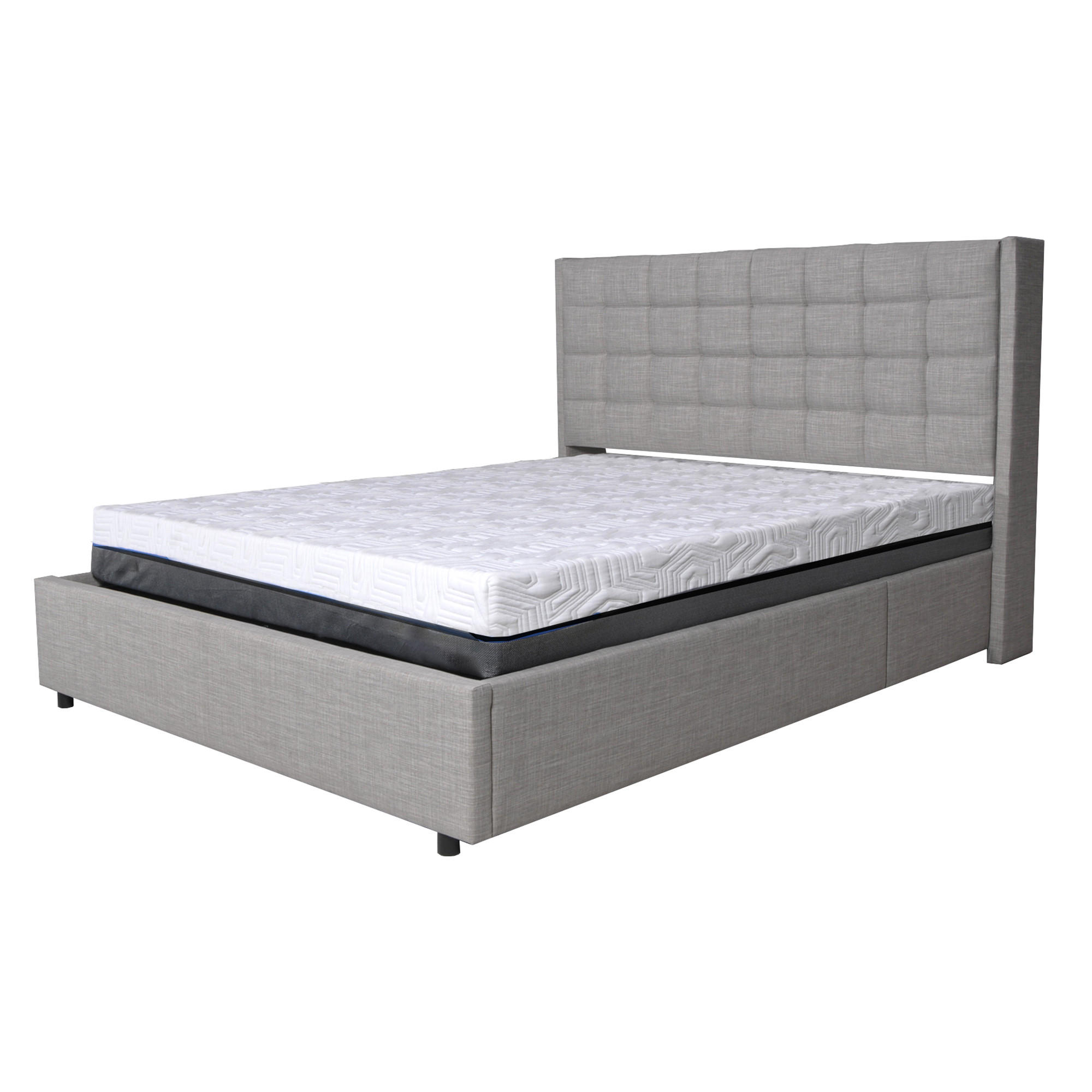 BETTKASTEN WEMBLEY / Bett 160x200 - Hell Grau - Grau, Holzwerkstoff (160/200cm) - Weber Industries