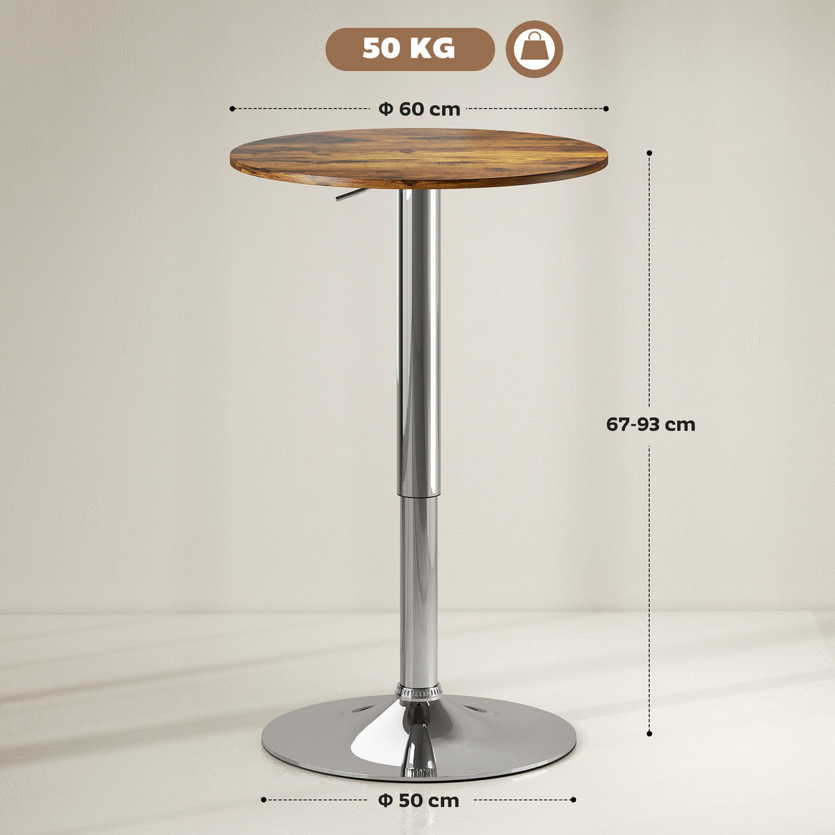 BARTISCH Braun 1 Stück - Braun, Metall (60/60/93cm) - GiPP