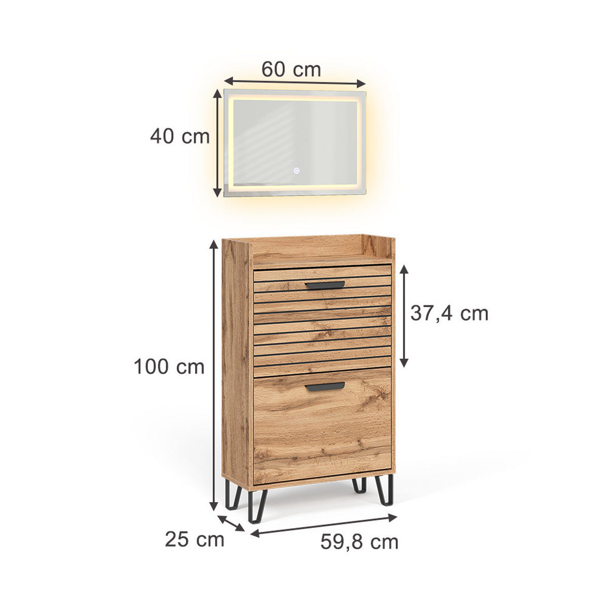 ŠATNÍ SKŘÍŇ Amber Dub Wotan - dub Wotan, kompozitní dřevo (59.8/100/25cm) - Vicco