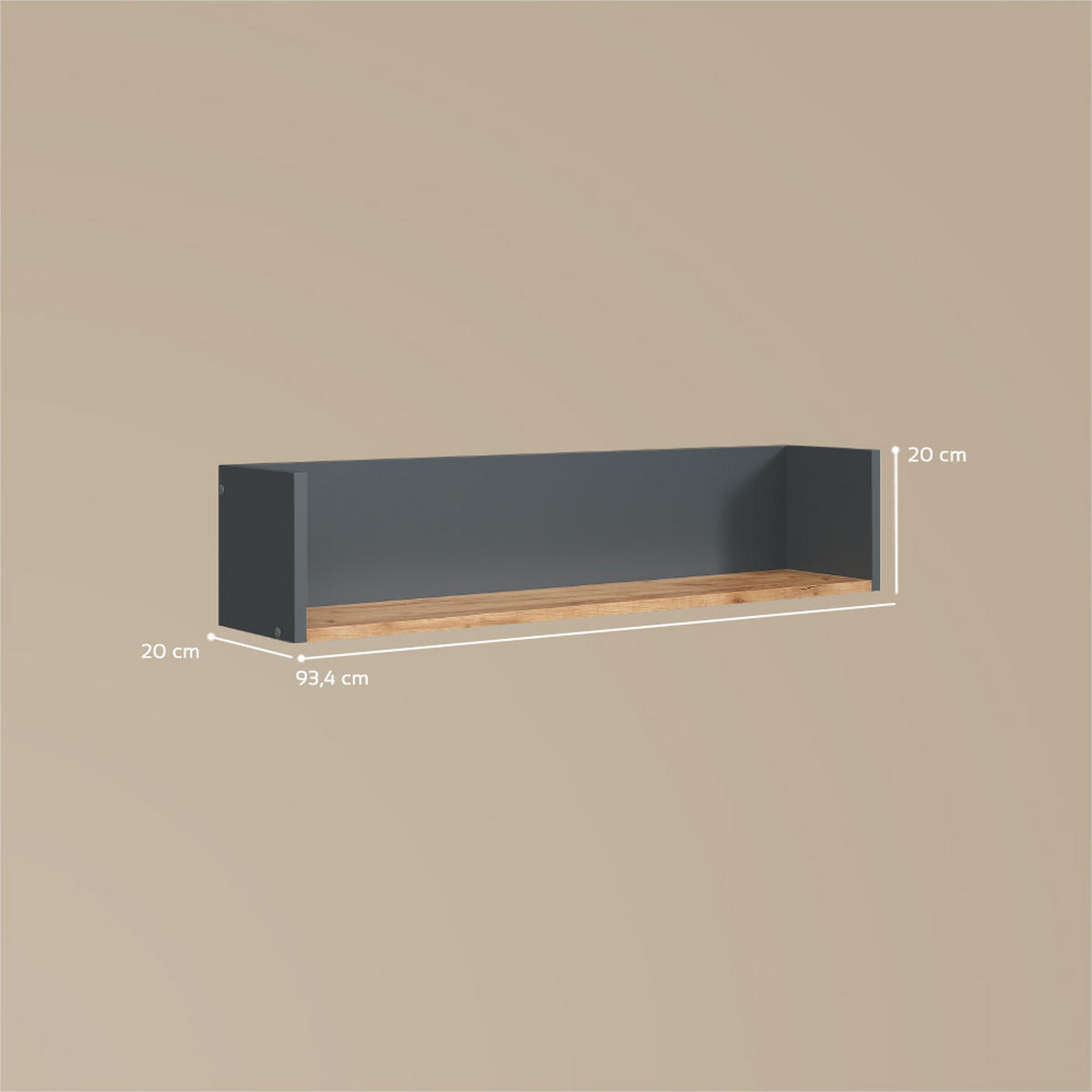 WASCHMASCHINENSCHRANK Paolina Anthrazit/Goldkraft Eiche 93.4 x 20 cm - Anthrazit/Eiche Wotan, Holzwerkstoff (93.4/20/20cm) - Livinity®