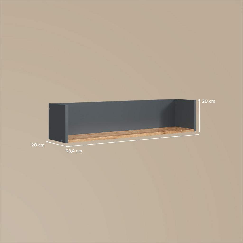 Thumbnail - Livinity® Waschmaschinenschrank, Anthrazit, Honigeiche, Holzwerkstoff, 1 Fächer, Rechteckig, 93.4x20x20 cm, Badezimmer, ...