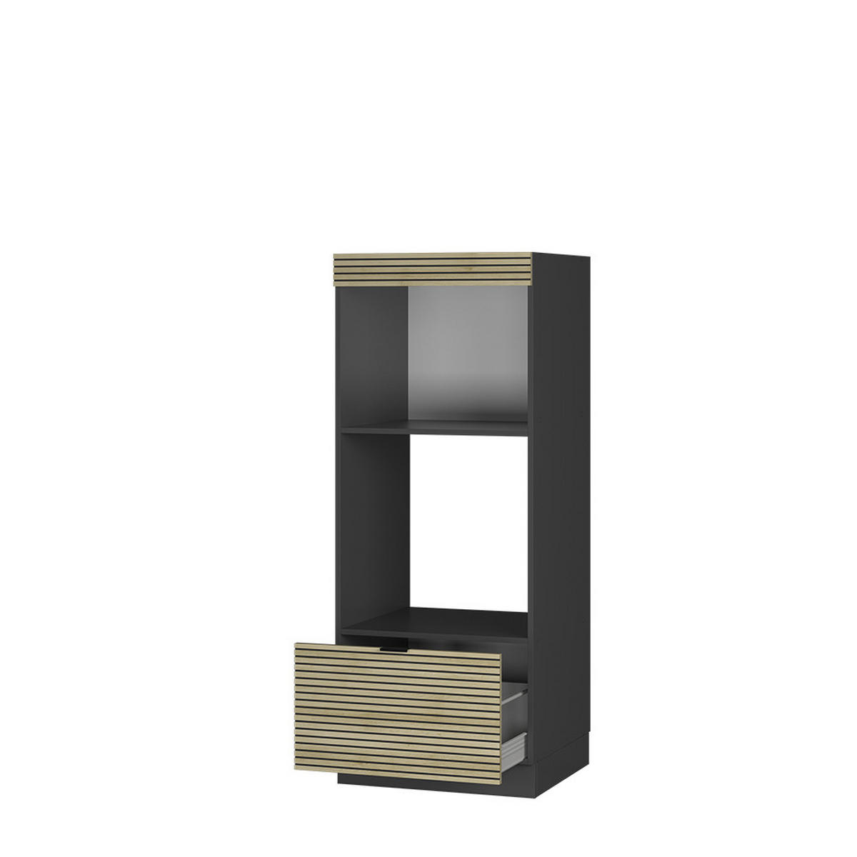 SKŘÍŇKA NA MIKROVLNNOU TROUBU Fame-Line Dubový panel - antracitová/barva dubu, kompozitní dřevo (60/153.6/58.1cm) - Vicco