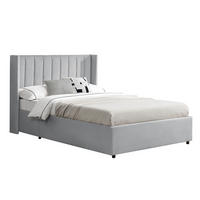 POLSTERBETT Savona hellgrau 140 x 200 cm - Hellgrau, Holzwerkstoff (140/200cm) - Juskys
