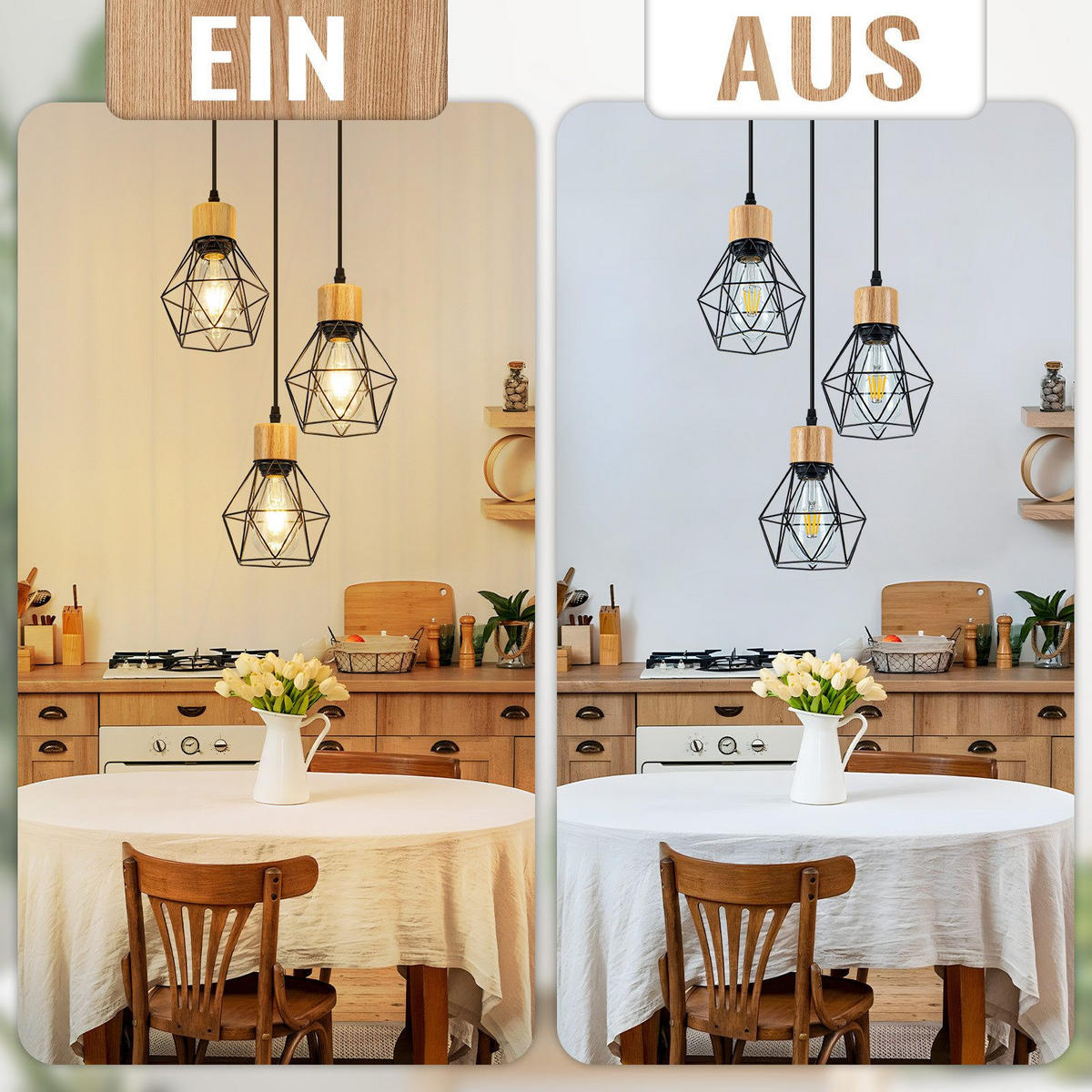 PENDELLEUCHTE BENJAMIN Ⅲ 24/15/146 cm - Schwarz, Metall (24/15/146cm) - Nettlife