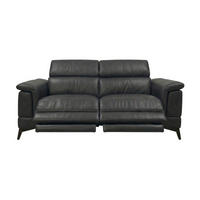 3-SITZER Sofa Planet Echtleder mit 2 x Relaxfunktion Anthrazit - Anthrazit, Leder/Metall (200/80/110cm)