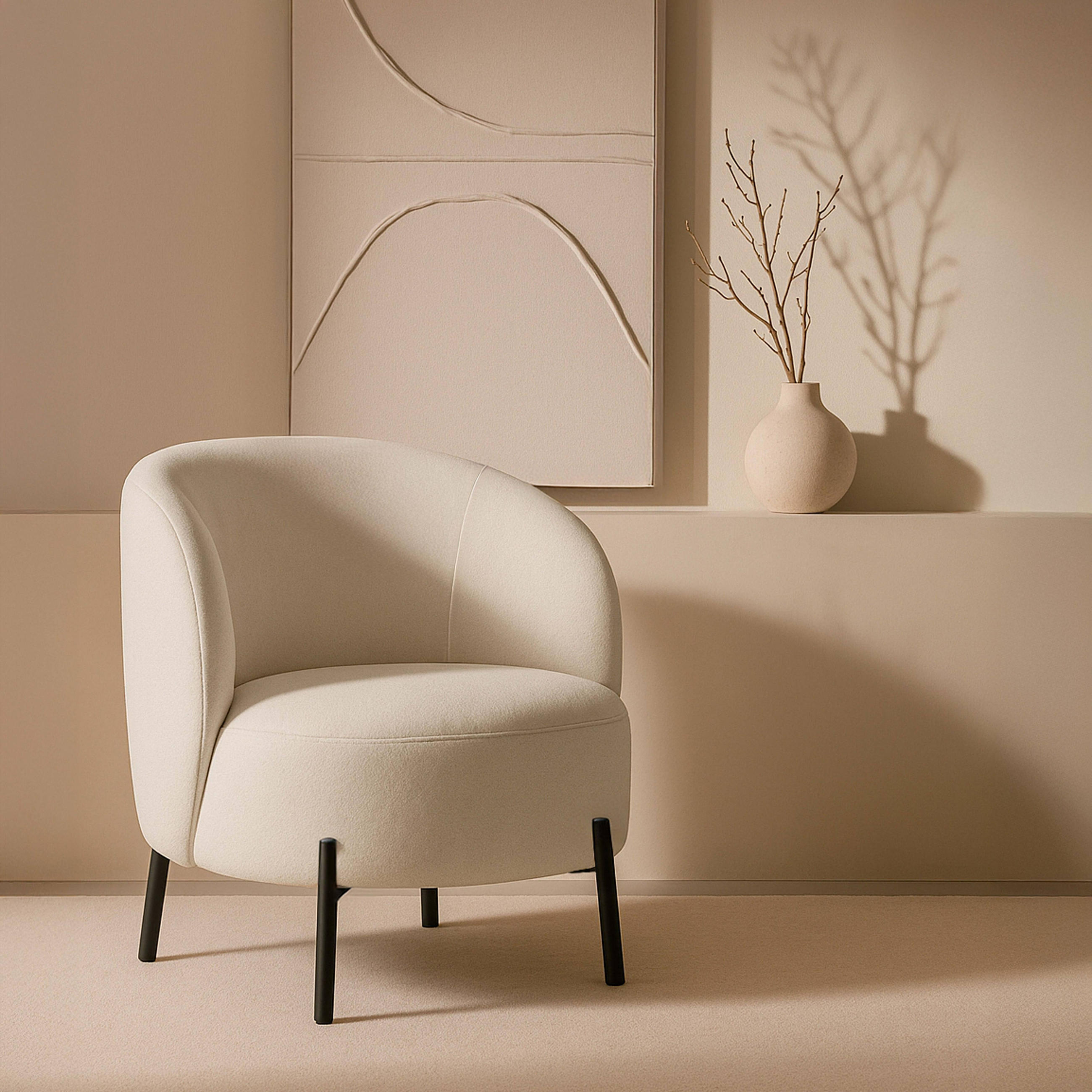 RELAXSESSEL, Beige - Beige, Textil (66/76/73cm) - Oviala