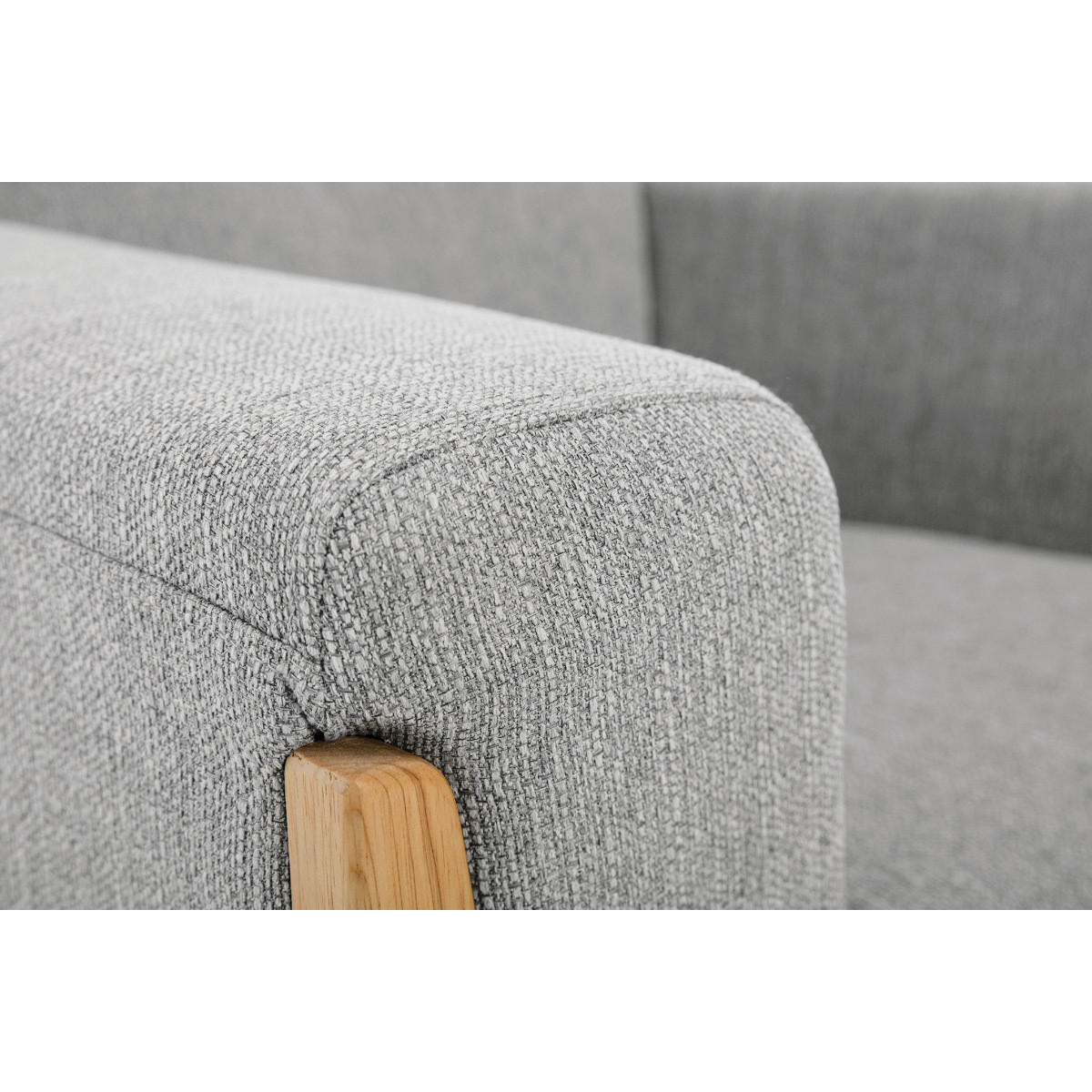 SESSEL Skandinavisch Hellgrau Holz FJORD - Hellgrau, Textil (75/78.5/87cm) - Miliboo