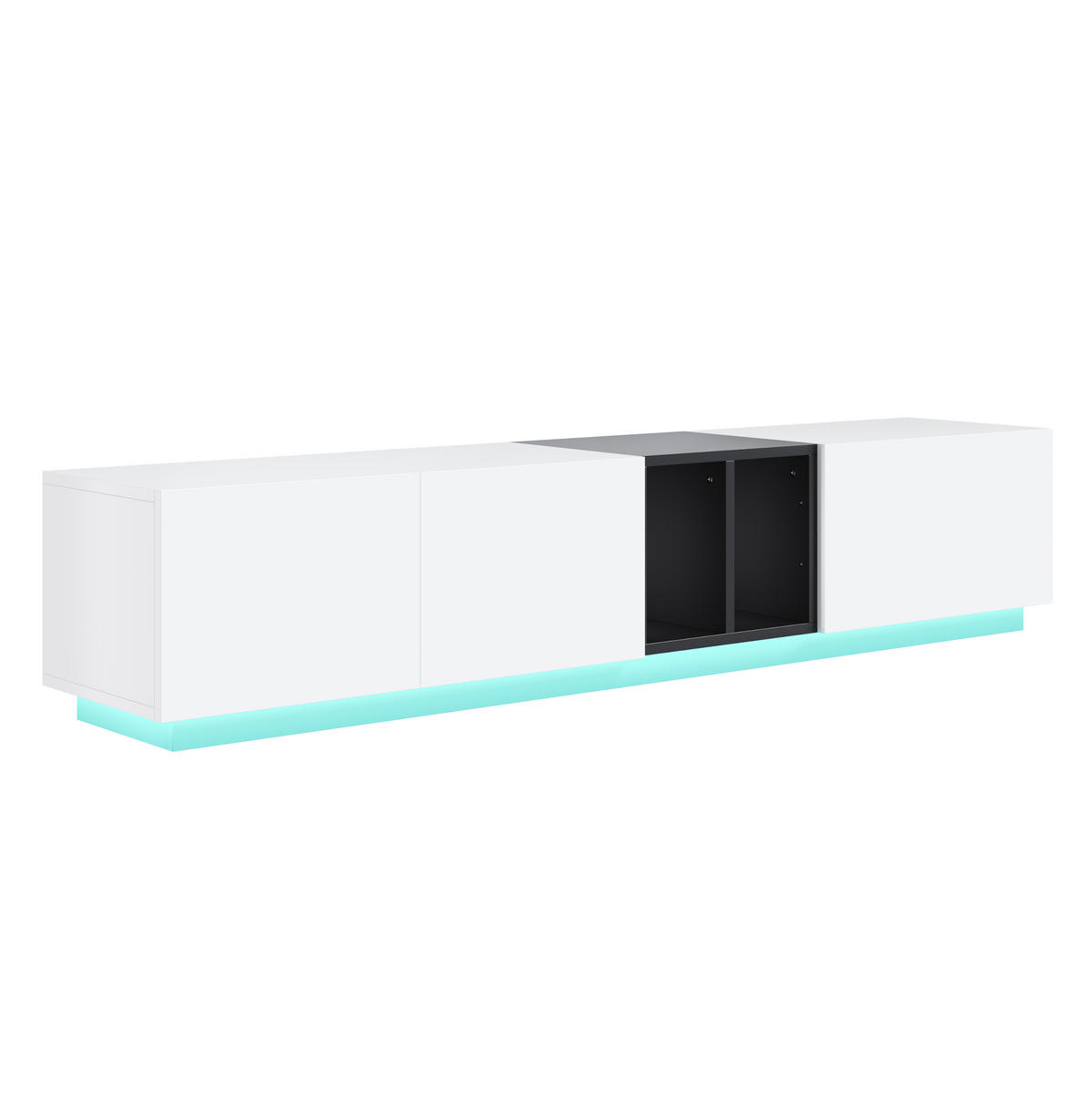 LOWBOARD in Weiß TV-Schrank modern, schlicht, Schubladen + offene Fächer, robust, Wohnzimmer, B120/T40/H50cm - Weiß, Holzwerkstoff/Metall (190/35/40cm) - STILVORA