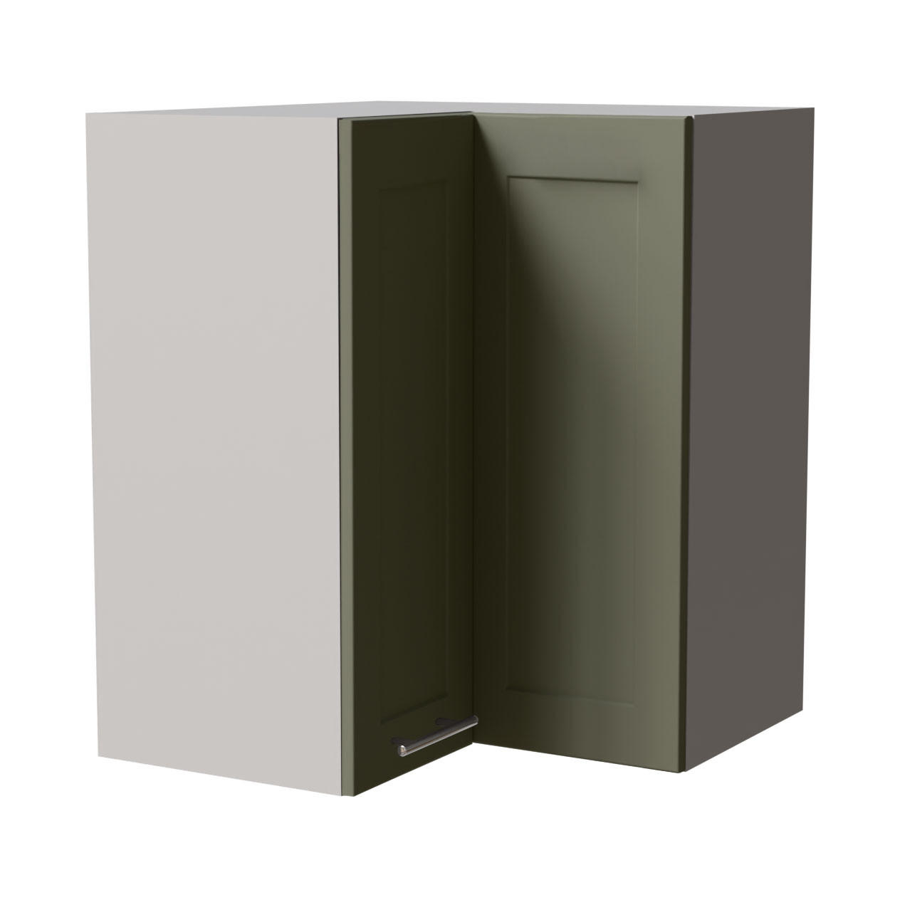 ECKHÄNGESCHRANK Oslo W12/60 Grau / Reed Green Matt 60 / 60 / 72cm - Grau/Grün, Holz/Holzwerkstoff (60/72/60cm) - Feldmann-Wohnen
