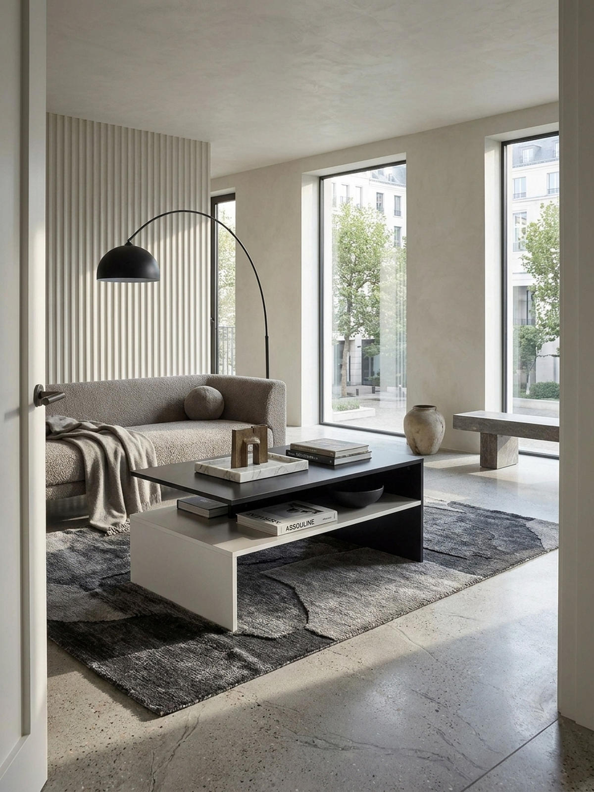 COUCHTISCH Zweifarbig Schwarz Weiß, 90x60 cm, Melaminharzbeschichtet - Weiß, Holz (60/90/43cm) - KADIMA DESIGN