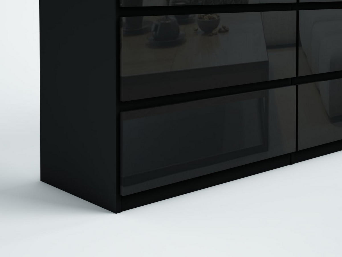 KOMMODE 120 Schwarz & Hochglanz 120x39x101,5 cm - Schwarz Hochglanz, Holzwerkstoff (120/101.5/39cm) - Mobelsta