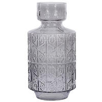BLUMENVASE Glas grau Dikella - Grau, Glas (33cm) - Beliani