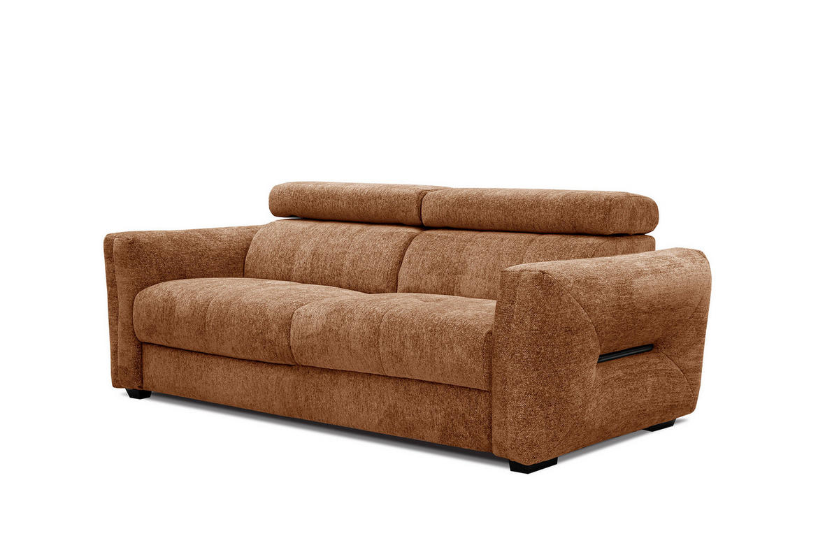 SOFA CALVERA 3-Sitzer, dunkelorange - Dunkelorange, Holzwerkstoff/Textil (204/79/106cm) - Courtois Laville
