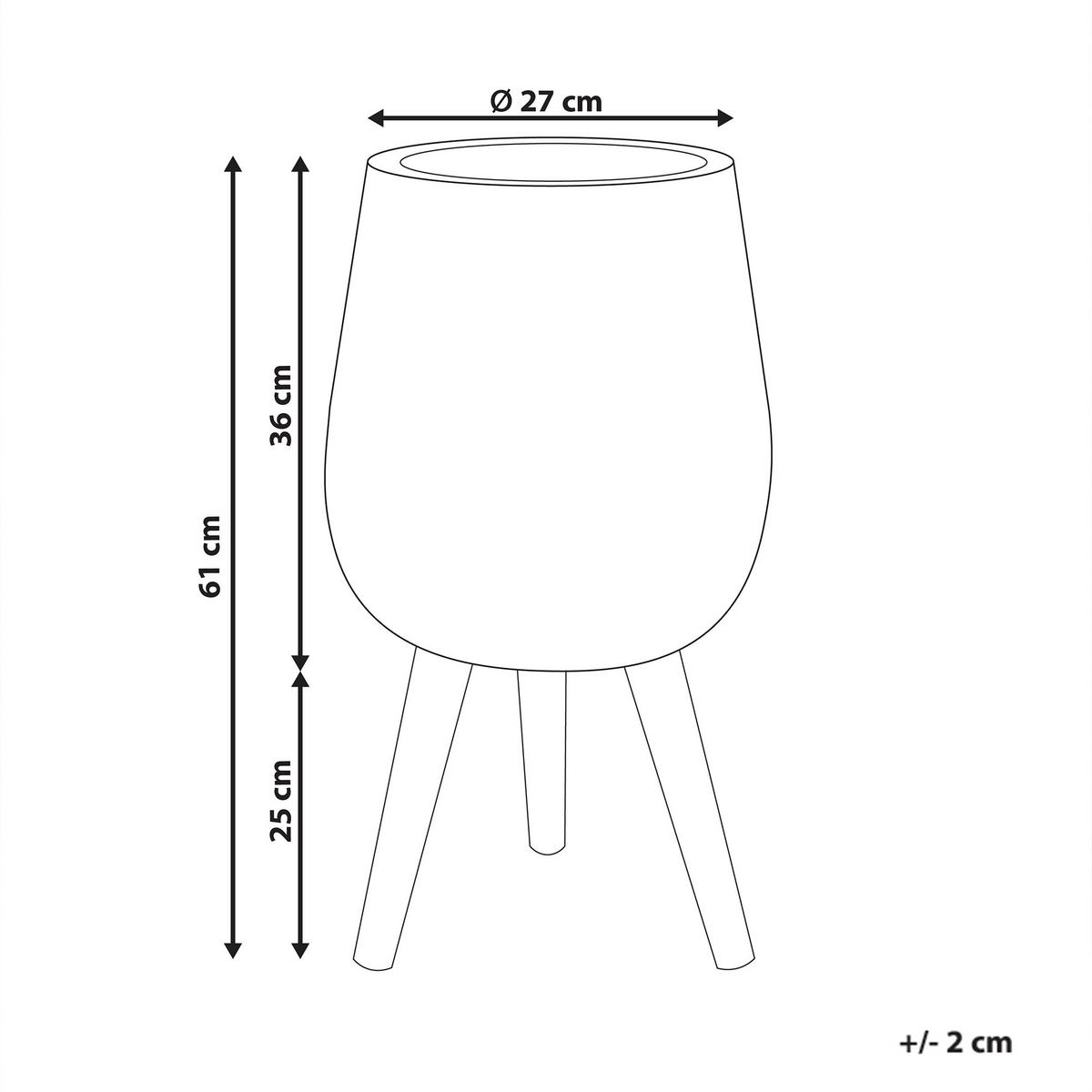 BLUMENTOPF Braun Asclepias - Hellbraun/Braun, Stein (61cm) - Beliani