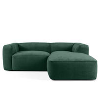 ECKSOFA RECHTS FUBBO, Dunkelgrün - Dunkelgrün, Holz/Holzwerkstoff (225/176cm) - KONSIMO®