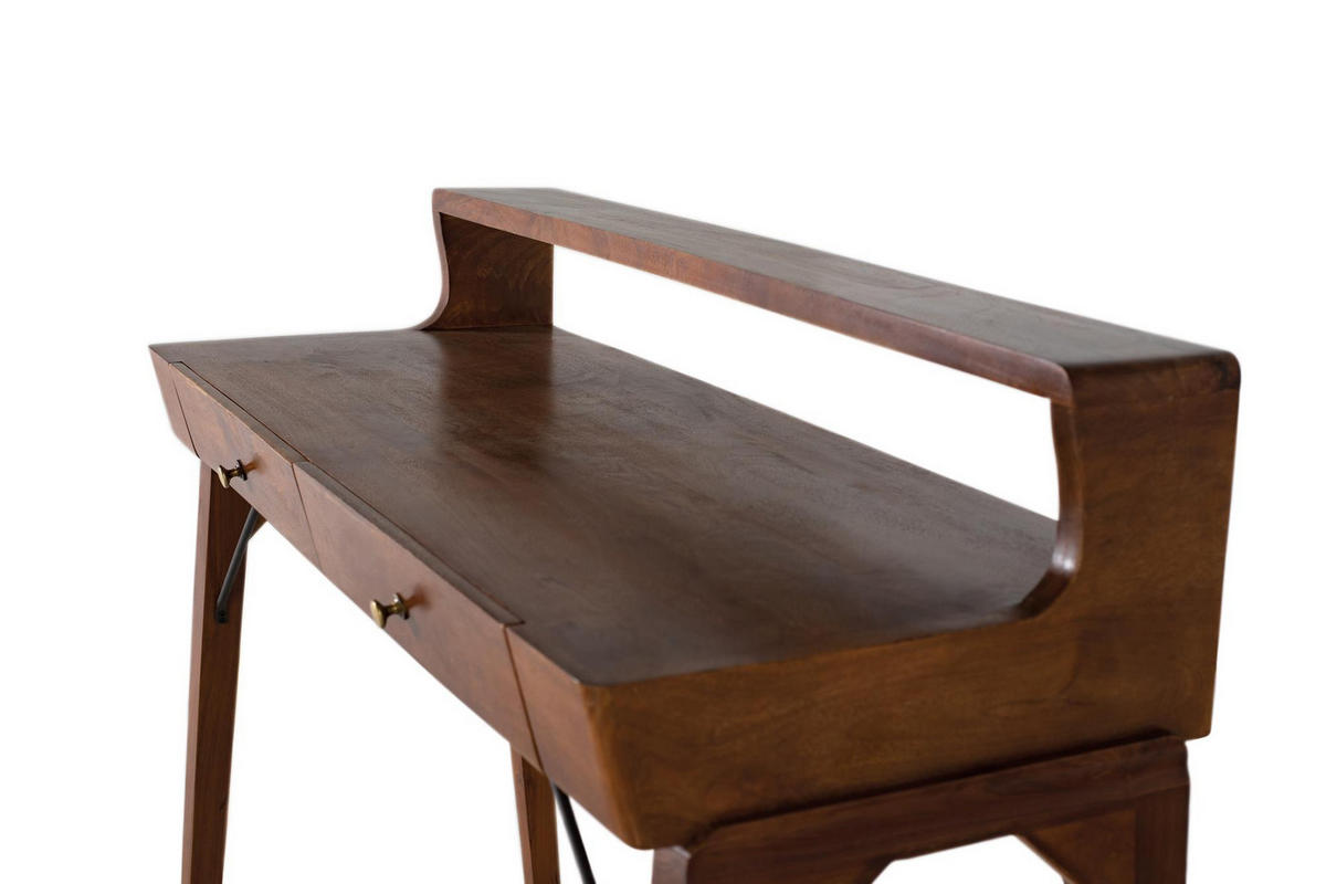SCHREIBTISCH aus Mangoholz mit zwei Schubladen - Braun, Holz (120/50/95cm) - Giner y Colomer
