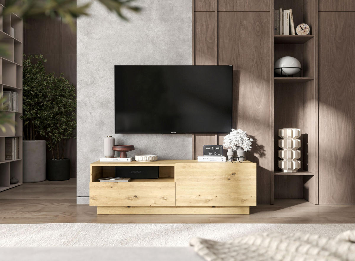 TV-SCHRANK Enjoy Eiche Artisan matt Loft Schublade 120 cm - Eiche Artisan, Holzwerkstoff (120/37/35cm) - Meble Lindner