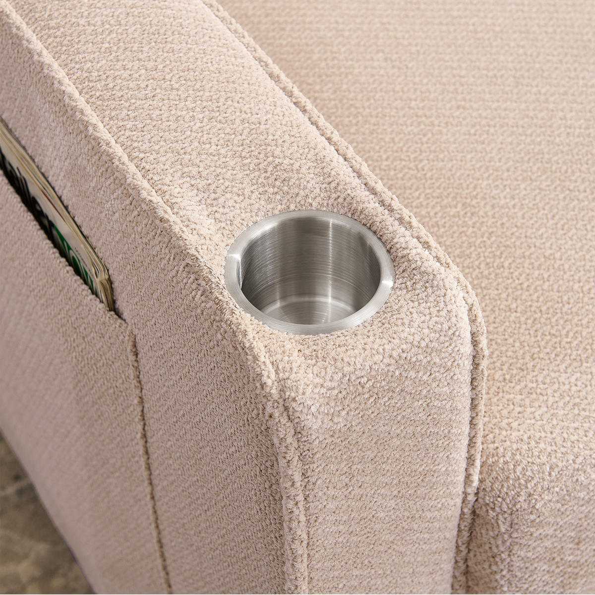 SCHLAFSOFA aus Holz und Stoff mit USB-Anschluss und Ausziehfunktion Beige - Beige, Holz (134/73/195cm) - Modenvie